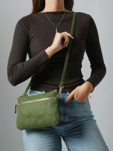 Cross Body Tas Vicky Leder Nat et nin Groen vintage VICKY-vue-porte